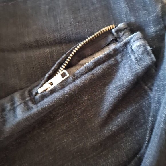 Sandro Paris Black Skinny Jeans with Ankle Zip, Distressed, Size 38 (US 6), 27 - Picture 8 of 10